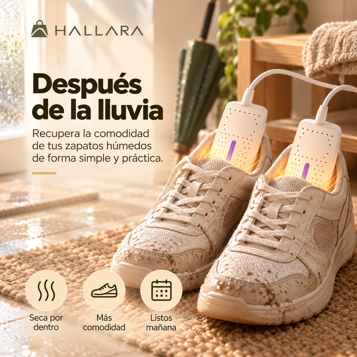 Hallara DryStep™ 👟 Zapatos secos. Listos para volver a salir.